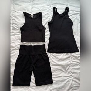 Black 3-Piece Sports Set - Size XS